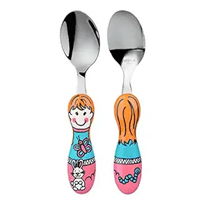 Eat4Fun Kiddos Kids Stainless Steel Spoon, Louise, Multi Color