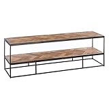  Mueble de TV de Teca marrón con 2 baldas nórdico para salón Factory - LOLAhome