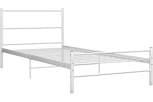 ‎VIDAXL vidaXL Rama łóżka, biała, metalowa, 90 x 200 cm