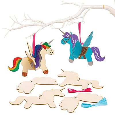 Baker Ross Kits Licornes 3D en Bois (Paquet de 6) - Loisirs créatifs pour Enfants