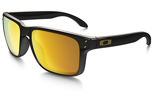 Oakley - Lunette de soleil Holbrook Wayfarer - Homme, Polished Black/24K Gold Iridium (S3)
