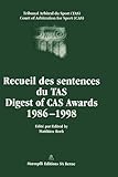 Image de Recueil Des Sentences Du Tas: Digest of Cas Awards 1986-1998