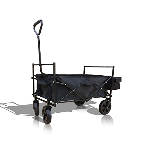 Bollerwagen faltbarer Strandwagen Handwagen Transport Wagen Karre faltbar Dach (Anthrazit) - 3