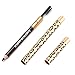 Women Waterproof Eyebrow Pencil With Brush Make Up Leopard Cosmetic Beauty Tool 1#Black