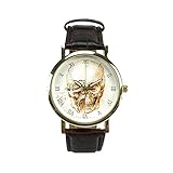 Woodstock Zambon Armbanduhr Analog Quarz 'Vintage Skull' unisex Schädel Knochen Geschenk vintage klassisch Geburtstag original Stil