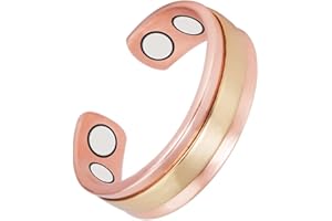 YINOX 2,3-Zoll-Magnettherapie-Kupferring für Männer und Frauen, 4 starke Magnete lindern effektiv Arthritis und Migräne, frei einstellbarer Magnetschmuck