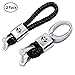 Price comparison product image VILLSION 2Pack Genuine Leather Car Logo Keychain for Toyota Keyring Accessories Key Chain