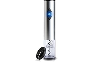 CIRCLE JOY Electric Wine Opener Battery Operated Wine Bottle Openers Stainless Steel Corkscrew with Foil Cutter, Silver