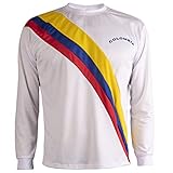 camiseta futbol mujer colombia Asciugatura Veloce. JL Sport Colombia Camiseta Retro Fútbol Hombrega Larga para Hombre - L