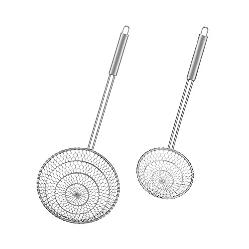 Best Utensilien Asiatische Küche Edelstahl Spider Sieb Draht Skimmer mit Spirale Mesh DIA. 13CM - 9