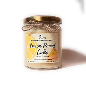 Eliora Wax Scented Natural Wax Candle, Pack of 1, Lemon Pound Cake