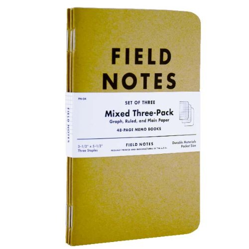 Field Notes - 3er Pack Notizhefte - 9 cm x 14 cm - sortiert