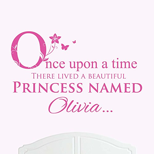 A Beautiful Princess Named Olivia Large Once Upon a Time Wall Sticker / Decal Bed Room Art Girl / Baby