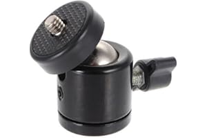 KHIronHive Mini Swivel Ball Head Mount For DSLR Cameras, 360° Rotation, 90° Vertical Tilt, Aluminum Alloy, 3.3lbs Load Capacity, Quick Lock Knob, Tripods, Light Stands
