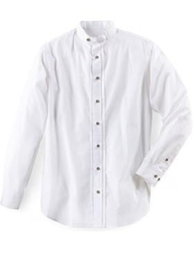 Maddox Slim Fit Trachtenhemd Jörg mit Stehkragen - Weiß - Trachten Herren Hemd Oberhemd zur Lederhose