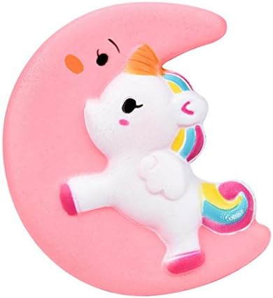 Toamen Newest Super Slow Rising Squishies Toy, Lovely 13cm Jumbo Kawaii Galaxy Strawberry Scented Squishy Charm Slow Rising Stress Reliever Toy Exquisite Kid Soft Toy Key Cell Phone Pendant Strap Gift Home Décor (Cute Moon Unicorn)