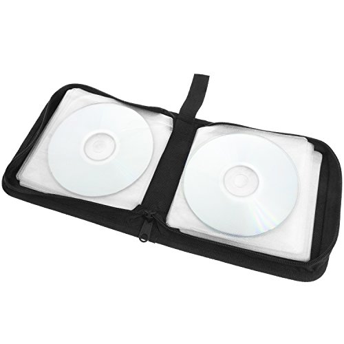 Smartfox CD Tasche für 40 CDs DVDs Blu-rays Discs Mappe mit Reißverschluß zur Aufbewahrung in schwarz - 2