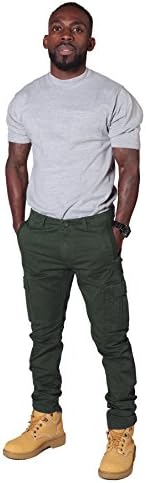 Men’s Trousers with Cargo Pockets – Khaki Green Cargo pants fashion trousers PETEGREEN-34W
