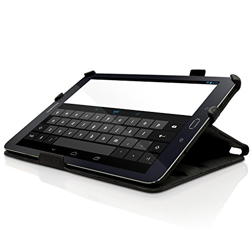 igadgitz Schwarz PU Ledertasche Hülle Cover für Samsung Galaxy Tab S2 9.7“ SM-T810 mit Multi-Winkel Betrachtungs + Auto Sleep/Wake + Handschlaufe + Displayschutzfolie - 7