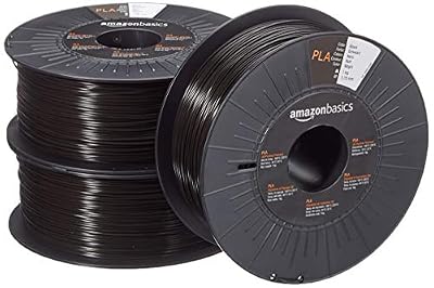 AmazonBasics Filament PLA pour imprimante 3D 1,75 mm Noir Bobine 1 kg 3 bobines