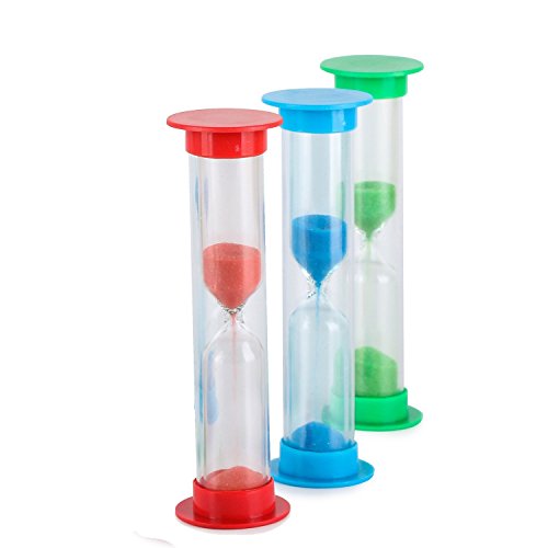 Sanduhr 10er 2 Minuten Pack Set – Premium Buntes 2 Minuten Sanduhren Set für Kinder – Farben: Blau, Grün, Rot - 4