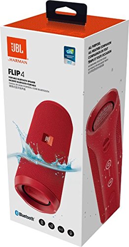 JBL FLIP 4 (Ein voll ausgestatteter, wasserdichter und mobiler Bluetooth-Lautsprecher mit Ã¼berraschend kraftvollem Sound) rot