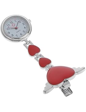 MagiDeal Krankenschwesteruhr - Schwesternuhr - Pflegeruhr - aus Metall - Herz Ketten - Medizinische FOB-Uhr -...