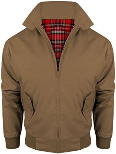 Vintage Harrington Girls Ladies Womens British Made Harrington Jacket Coat Bomber Classic 1970'S Vintage Retro Mod Skin Scooter Tartan Lining CAMEL UK SIZE XS/6