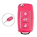 Price comparison product image HQS® 3 Buttons Folding Car Remote Flip Key Shell Case for VW Golf Passat Polo Bora