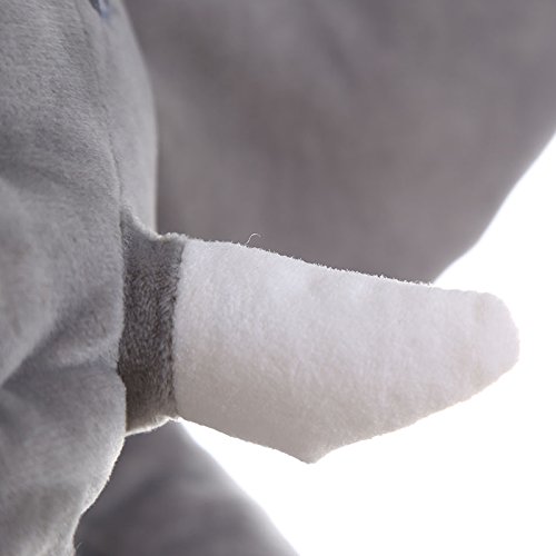 Kenmont Baby Kind Kinderkopfkissen Elefant elephant pillow weichem Schlaf Stuffed Plüsch Kissen Plüschtiere besten Geschenke 100% Baumwolle, 40cm*37cm*25cm (Grau) - 5