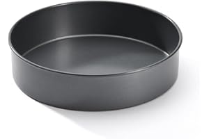 De Buyer - Moule à manqué rond et droit en acier antiadhésif - Diamètre 20 cm, hauteur 5 cm -, Noir