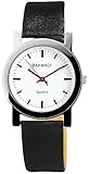 Bahnhof Unisexuhr mit Echtlederarmband Weiß Armbanduhr Uhr 200722000001