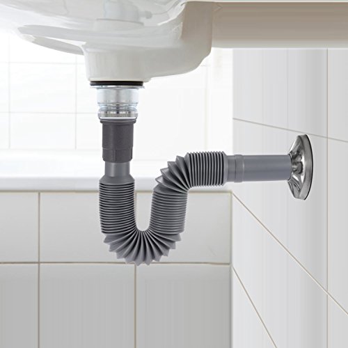 PChero Universal Flexibel Waschbecken Siphon, Stecker und Verwendung (Minimale Länge 32cm, Maximale Länge 80cm) - 2