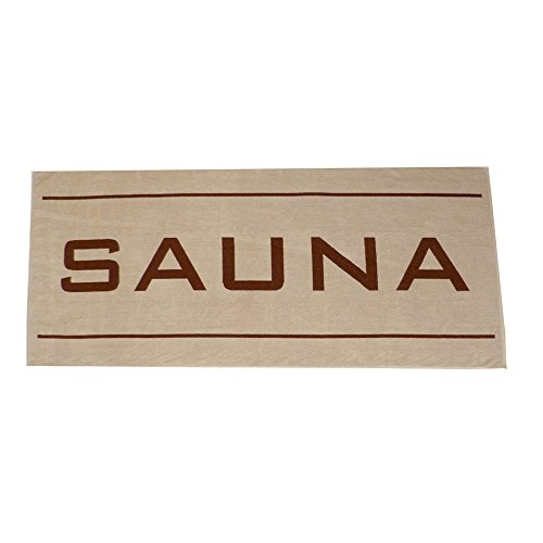 Saunatuch 85x190cm XXL braun/beige, extra groß, lang & breit, hochwertiges Frottee 500gm² 100% Baumwolle - 2
