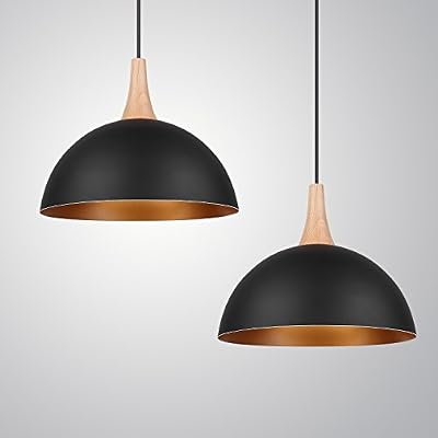 Deckey Lot de 2 Suspensions Industrielles, Abat-Jour avec Processus de Peinture, Suspension Luminaire en Aluminium E27, Lampe Industrielle de 120cm pour Salle à manger, Salon, Chambre et Restaurant
