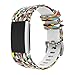 Produktbild Big-Mountain Für Fitbit Charge 2 Silikon Ersatz-Armband Band Farbe Armband Uhr Einzigartiges Atmungsaktiv Design Bracelet Schnalle mit Klammer Clasp -20MM (C)