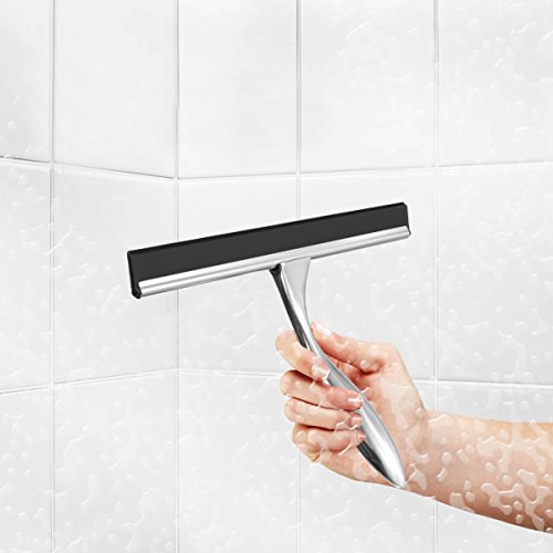 Baban Edelstahl Duschabzieher Scheibenwischer Glasfenster Squeegee mit Saugnapf für Auto Fliesen Spiegel Duschtüren und Fenster - 7
