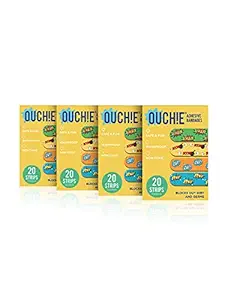 Aya Papaya Ouchie Non-Toxic Printed Quadruple Pack - (80 Pack) - 4 X Yellow