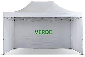 CILVANI SRL GAZEBO PROF. 3X4,5 MT PIEGHEVOLE RAPIDO AUTOMATICO CON SET PARETI LATERALI (GAZ.VERDE+ 3 PARETI)