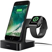 Belkin Powerhouse - Estación de carga dual con cable de 1,2 m para Apple Watch Series 3,2,1 y iPhone X, 8 Plus, 8, 7 Plus, 7, 6S Plus, 6S, 6 Plus (soporte con certificación MFi), negro