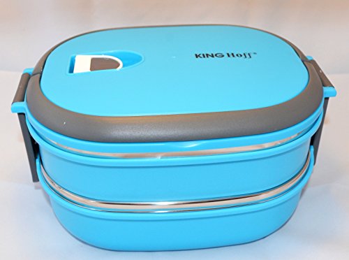1,48 Liter 2 Kammern Lunchbox Suppe Essen Lebensmittel Edelstahl Isolierte Haltebox Blau