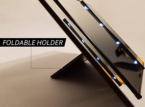 Aodoor Make Up Spiegel, 3 Seitig Faltbare Beleuchtet Schminkspiegel mit 8-LEDs für Make up und Rasur, die Reise oder das Bad (Einschließlich Batterien) - 6