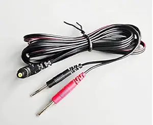 BI-TENS/MASSAGER/EMS ELECTRODE LEAD WIRES PIN CONNECTION { PAIR } BEST FIT FOR INTERNATIONAL BRANDS TENS AND EMS MACHINES- NEW 120 cms.