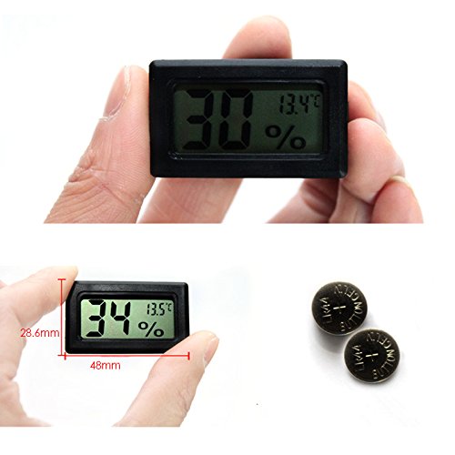 LCD Digital Thermometer Hygrometer mit externem Fühler eingebettet für Inkubator Aquarium Geflügel Reptil Schwarz(-50 °C ~70 °C ) - 3