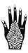 Mehndi Stencil Tattoo Stencil Henna Designs Right Hand - single use S109R - suitable for Henna Tattoo Glitter Tattoo and Airbrush Tattoo
