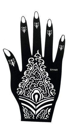 Mehndi Stencil Tattoo Stencil Henna Designs Right Hand - single use S109R - suitable for Henna Tattoo Glitter Tattoo and Airbrush Tattoo