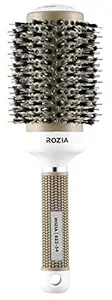 Rozia Pro Round Brush for Blow Drying with Natural Boar Bristle, Professional Round Hair Brush, Ionic for Hair Styling, Drying, Healthy Hair and Add Volume (54 mm)(Grey)