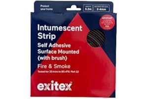 Exitex Self Adhesive Surface Mounted Intumescent Strip with brush, Brown, 5.2m