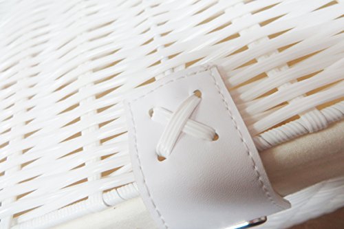 Arpan Medium Wäsche Korb mit Deckel und Futter Aufbewahrungskorb mit herausnehmbarem Futter, – weiß - 4