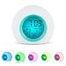 Produktbild Wecker LED Wake-Up Licht Tageslicht wecker für Erwachsene, Kinder, Kleinkinder, Jugendliche mit Temperatur & Nature 7 Farben ändern (Blau)